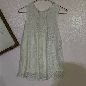 Elegant Lace Sleeveless Dress - White